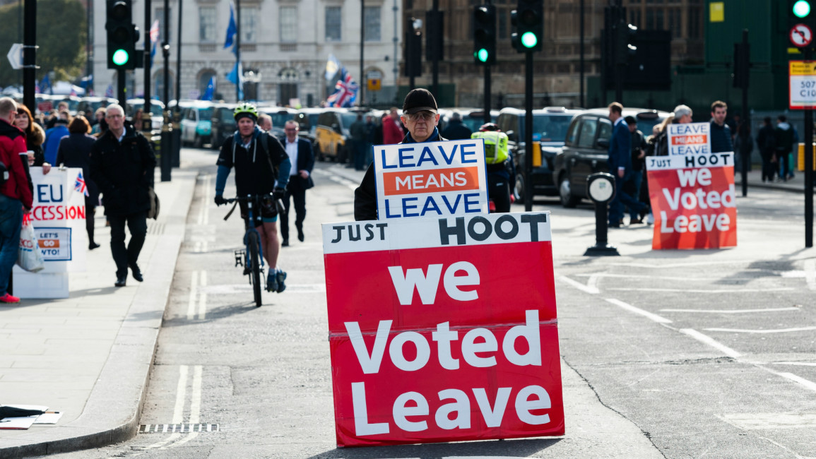 Pro-Brexit supporters -- Getty