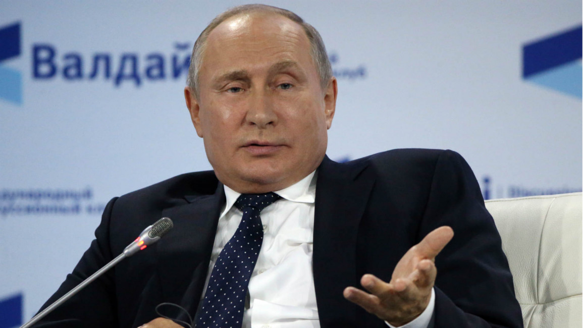 Putin speaking at Sochi, Russia on 18 October
