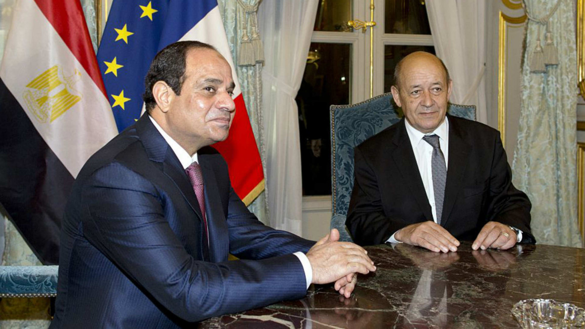Le Drian and Sisi - AFP