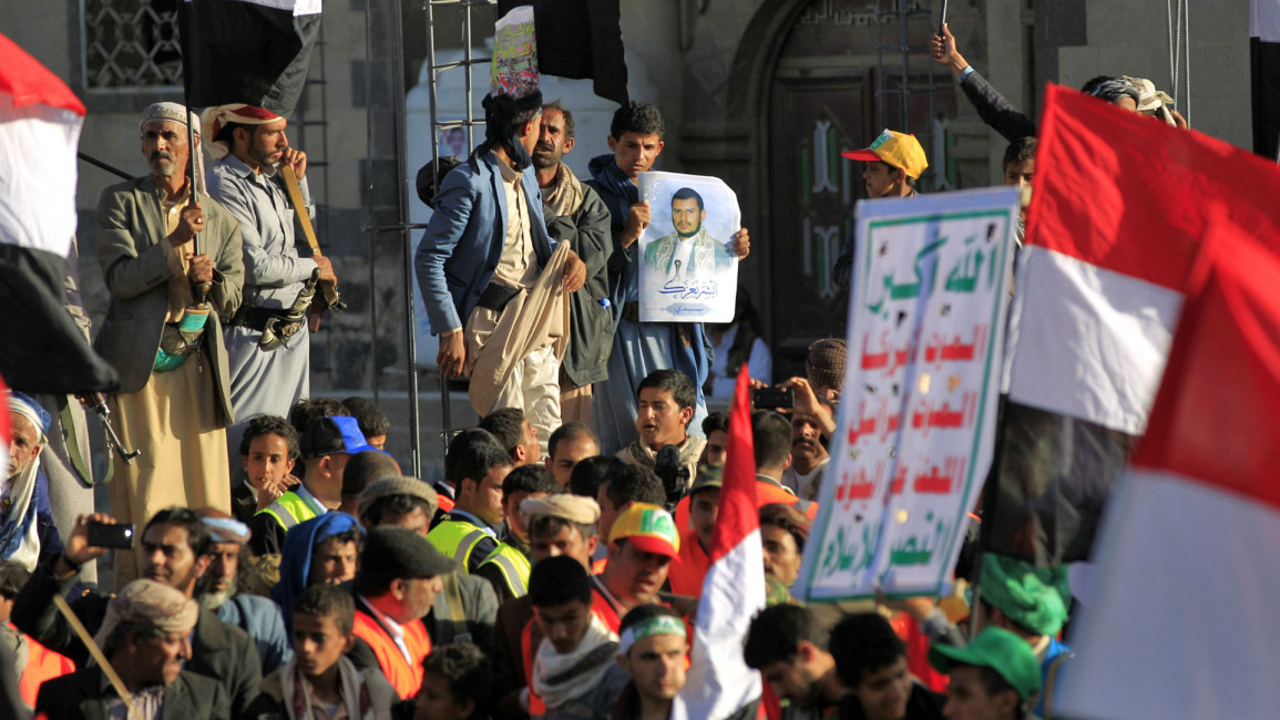 Houthi rally Yemen - Getty