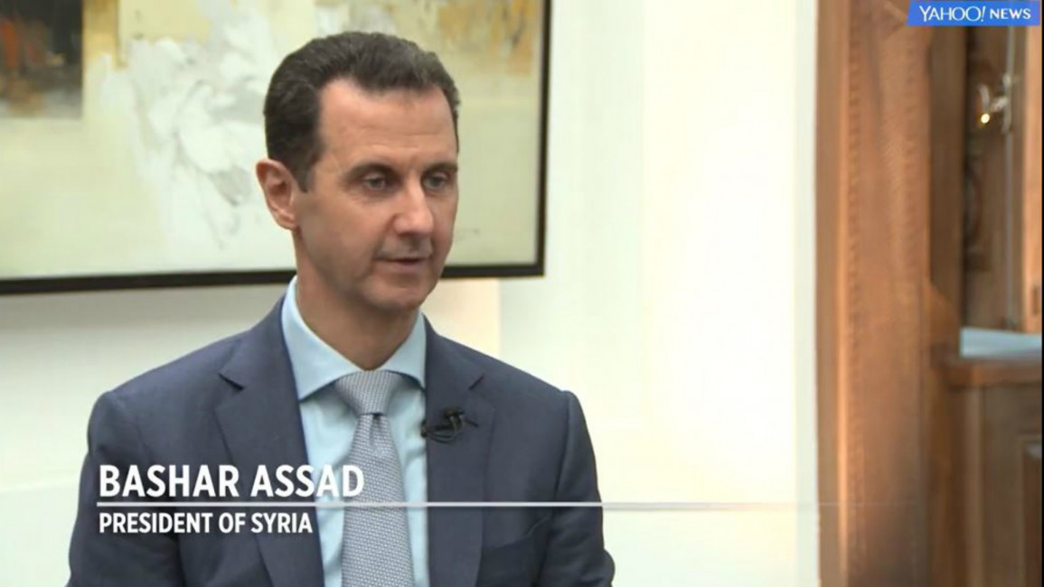 Assad Yahoo interview - screengrab
