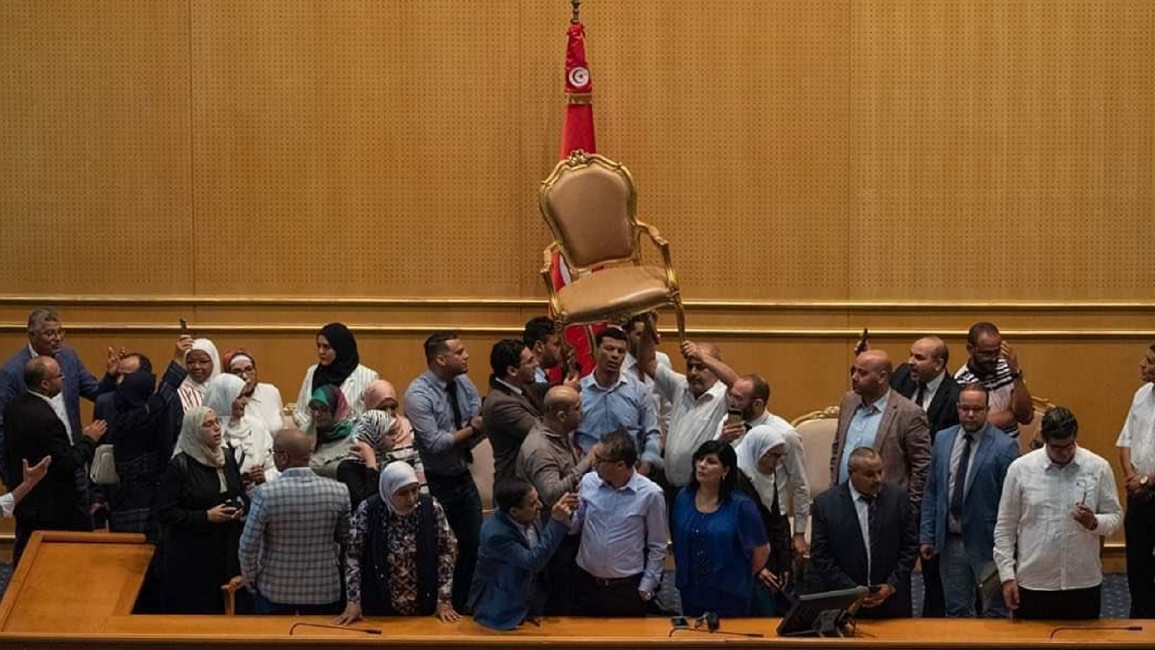 tunisia parliament fighting