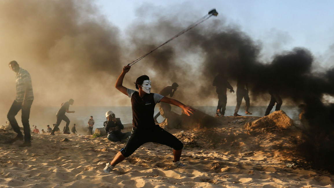 Beach protest in Gaza (Getty)