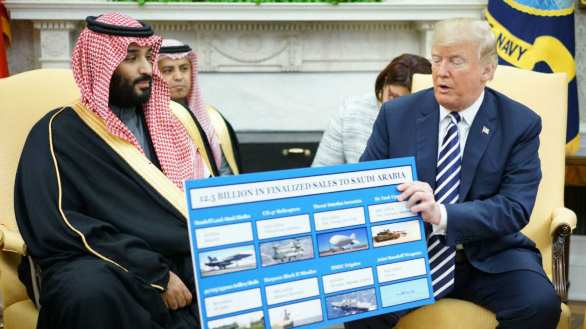 Trump and bin salman weapons - AFP