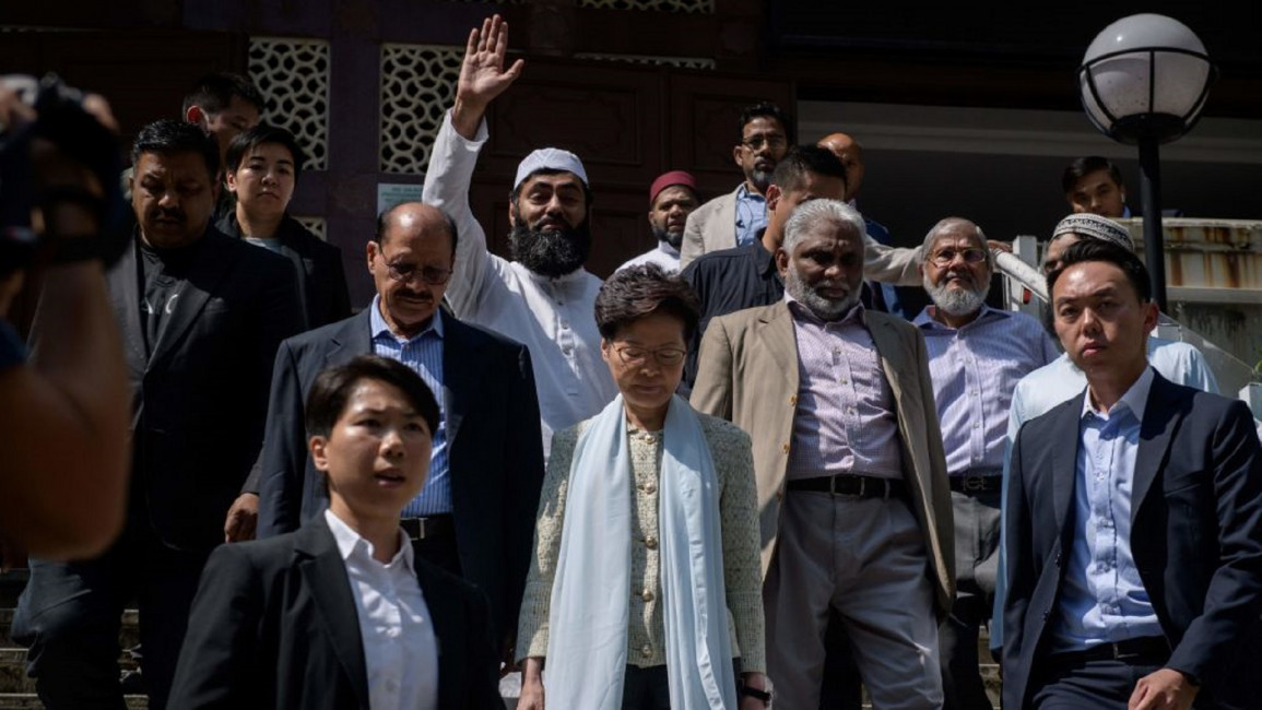 carrie lam at mosque