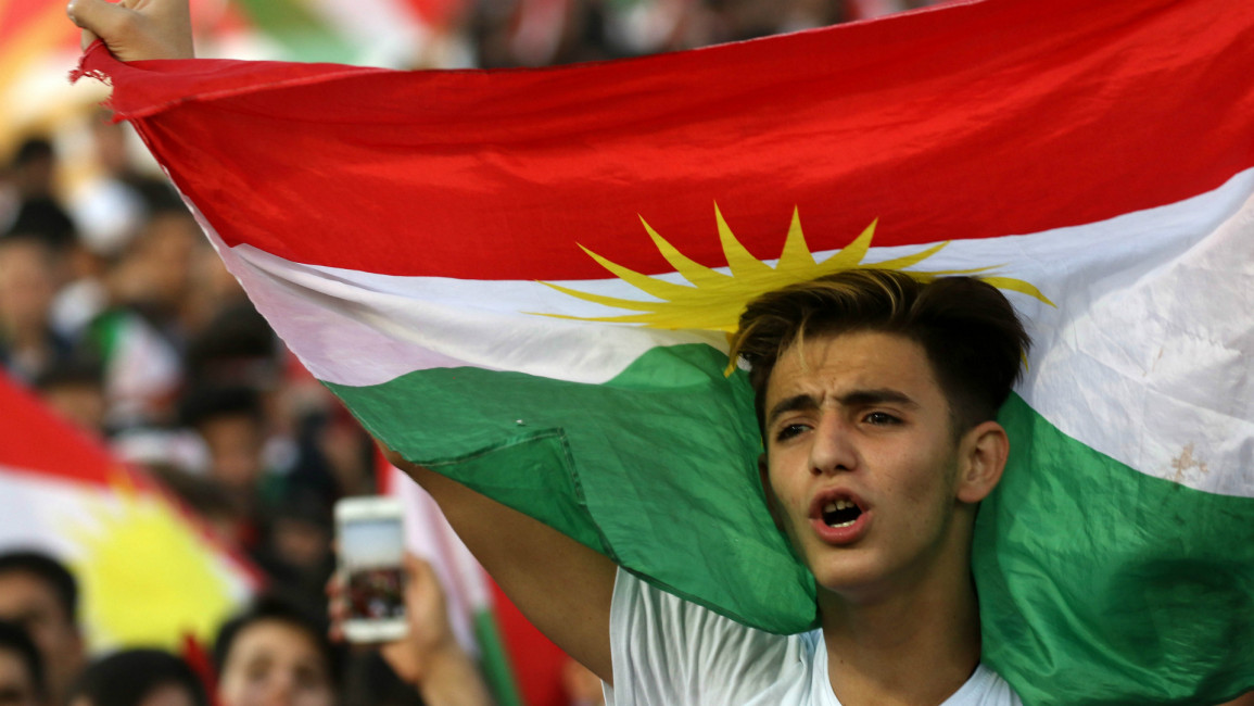Kurdish flags -- AFP