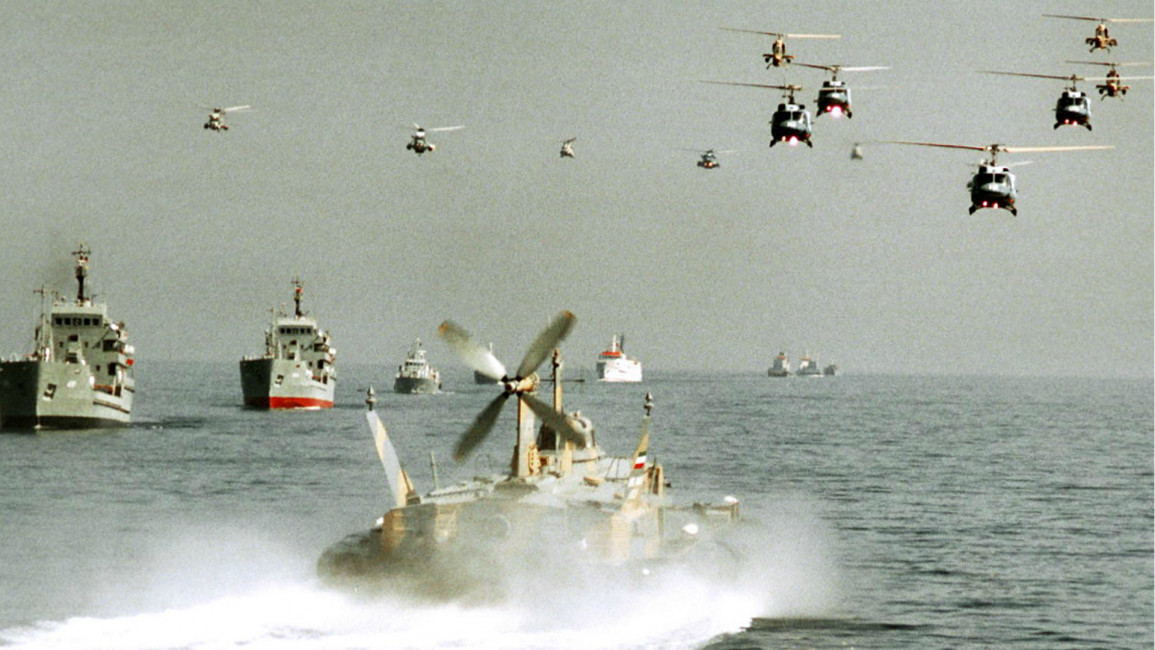 Iran navy and helicopters -- AFP