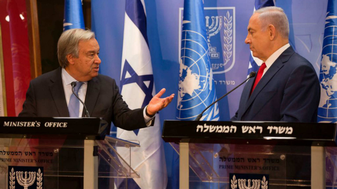 Guterres and Netanyahu - AFP