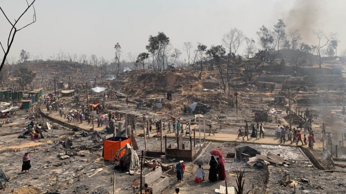 rohingya camp fire