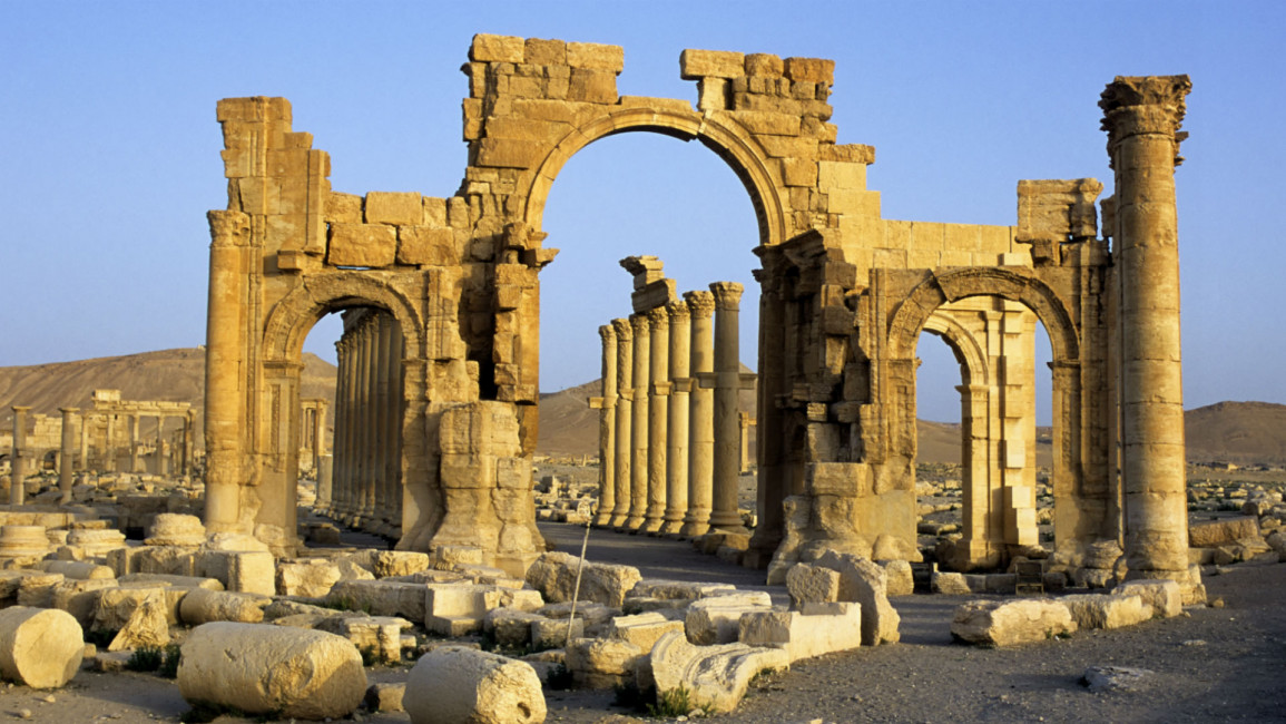 Syria, Palmyra, Ancient Roman City, Triumphal Arch And... 