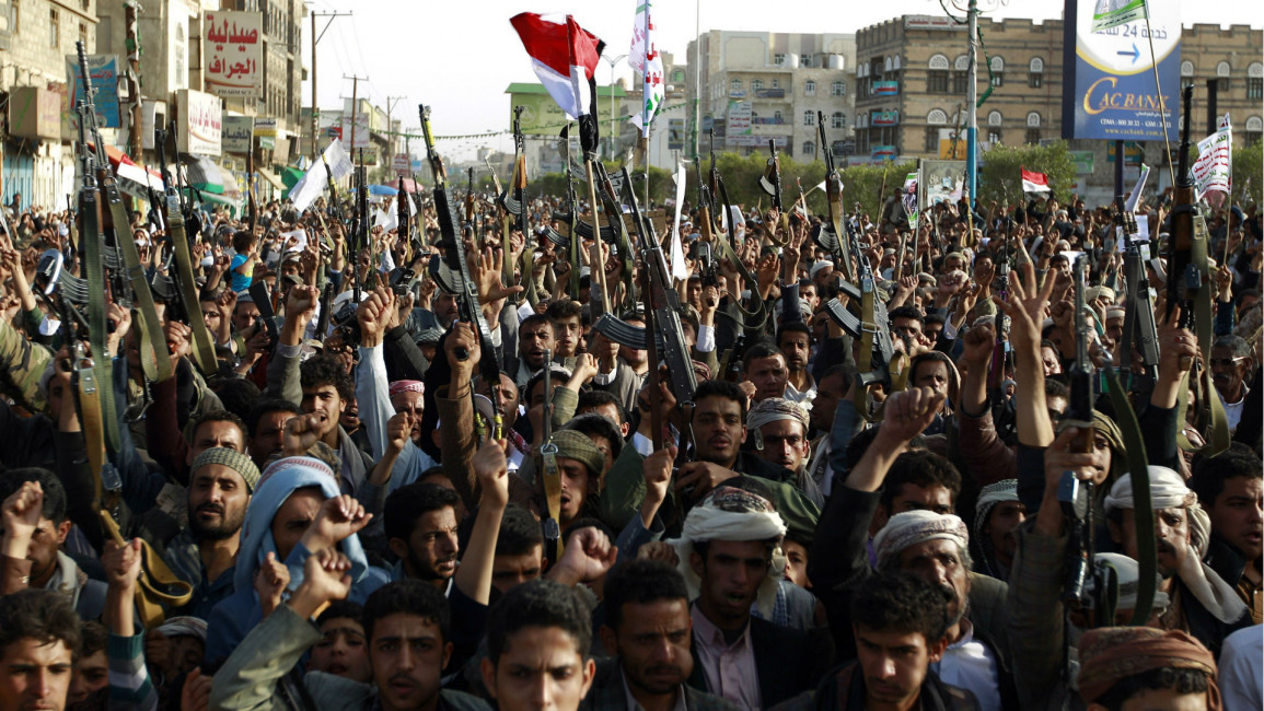 houthis demonstrating sanaa yemen afp