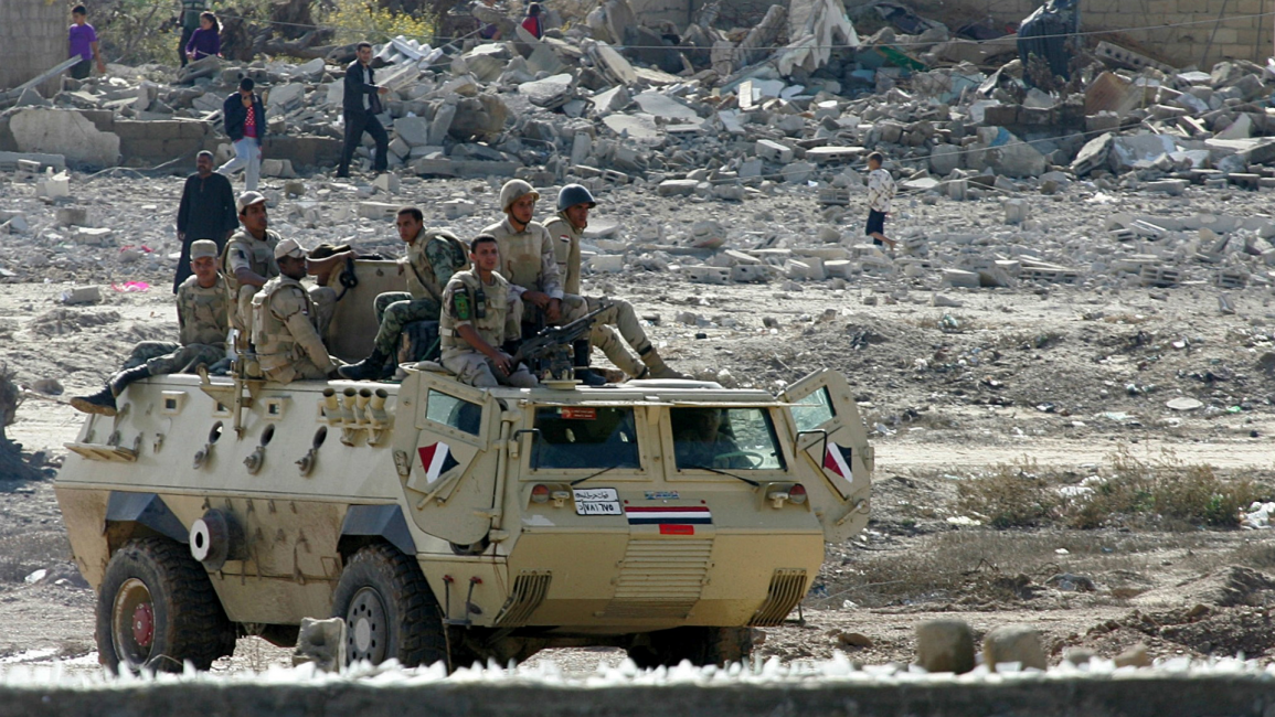 egypt army rafah gaza buffer zone ANADOLU