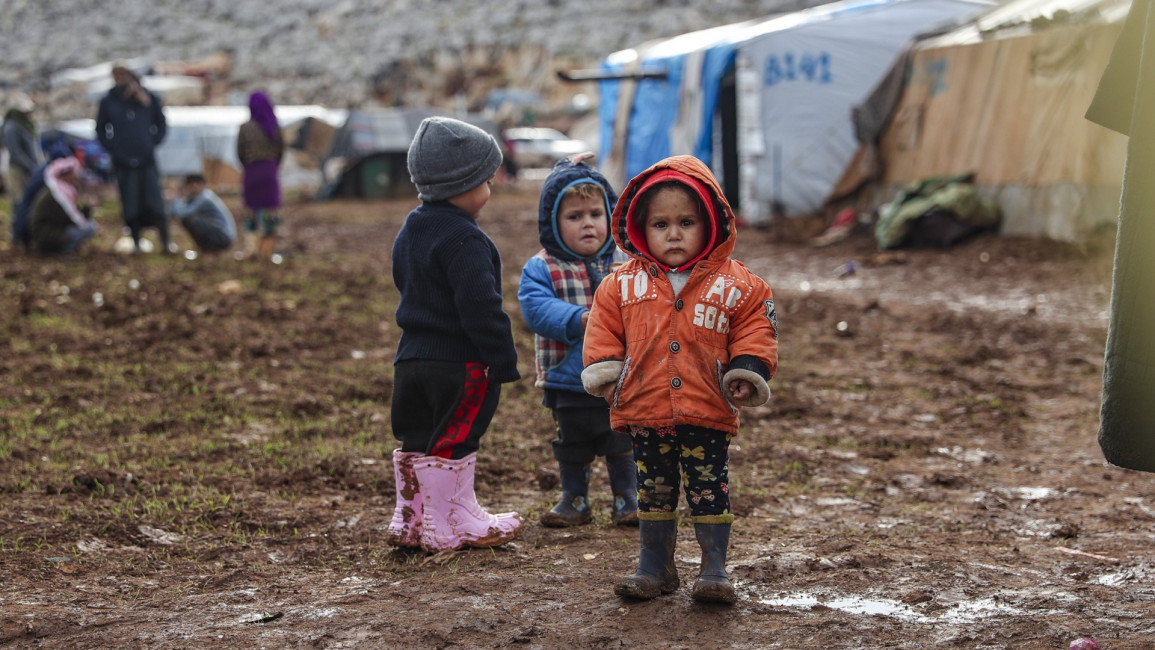 syria idlib children refugees winter