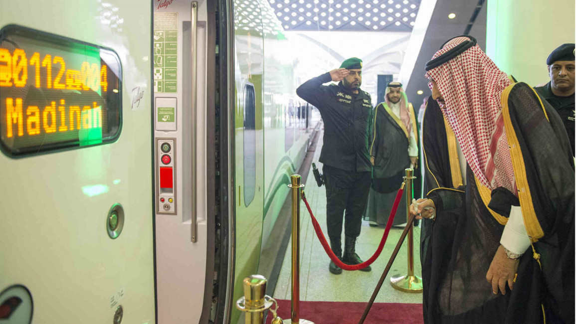 King Salman at opening ceremony of Mecca-Medina train