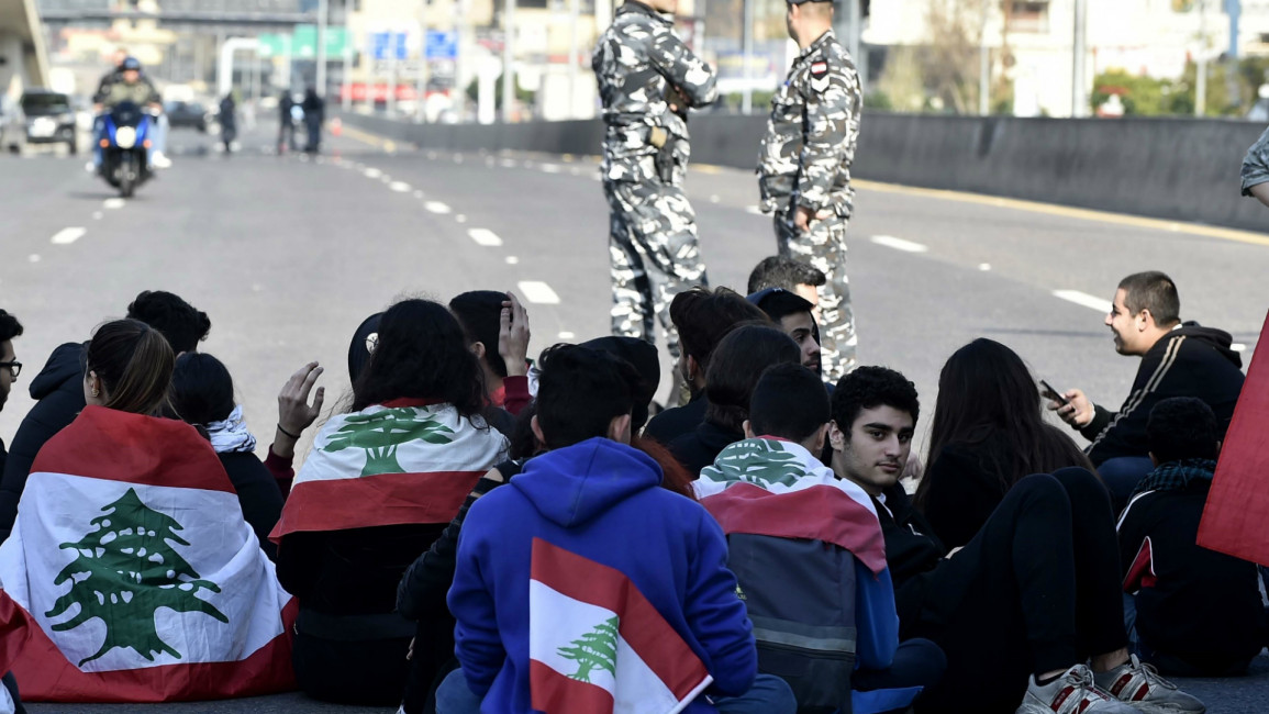 Lebanon protester --.AFP