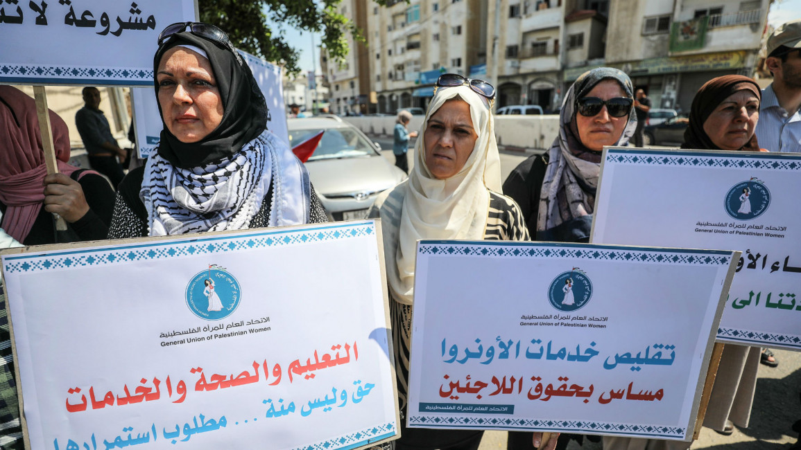 Protest against UNRWA cuts on Gaza (Getty)