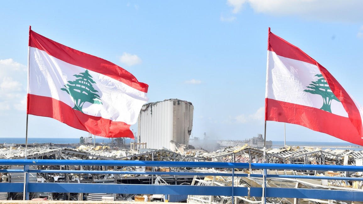 Lebanon flag blast [STR/NurPhoto/Getty]