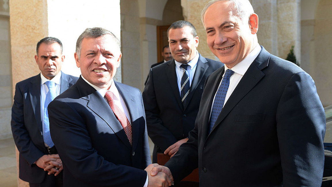 Netanyahu Abdullah II Getty