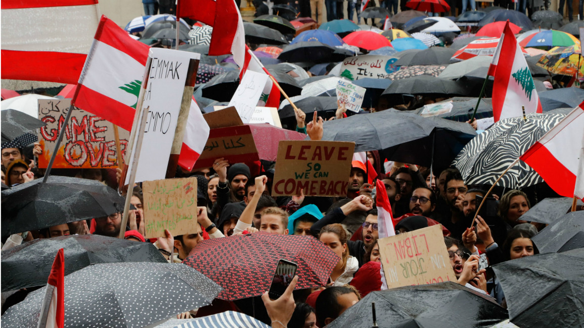 Lebanese protest paris -- AFP
