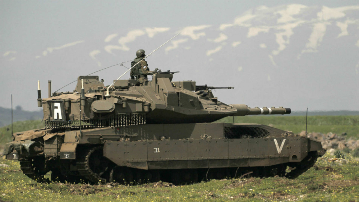 Israeli tank in the Golan Heights