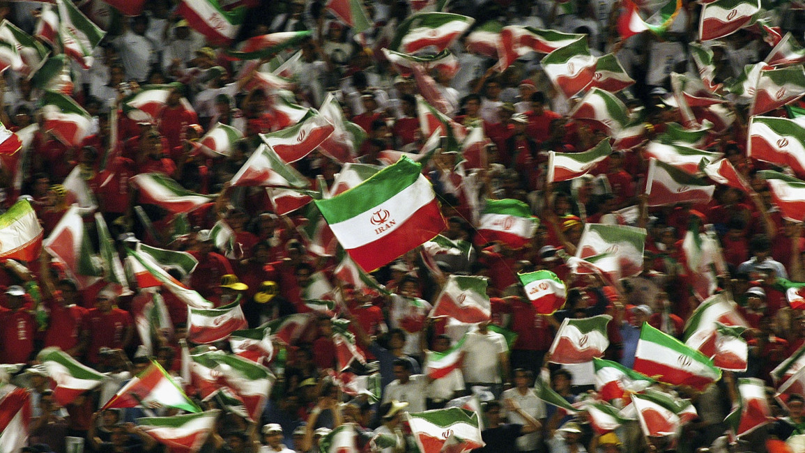 english site iran flags football match getty