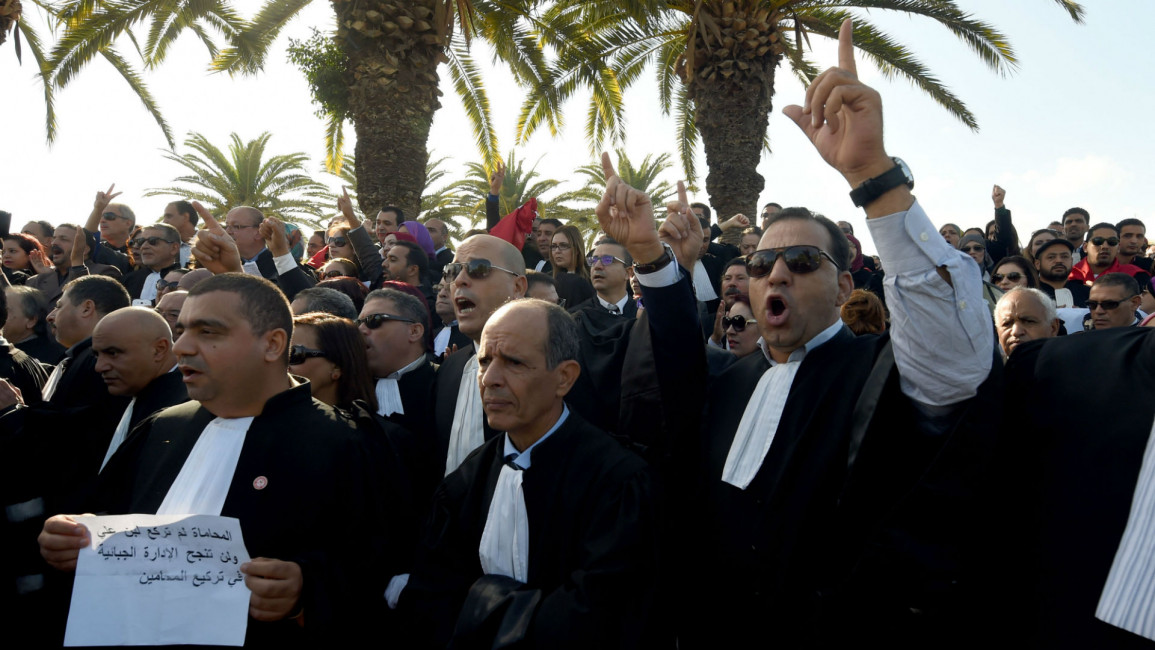 Tunisia lawyers protest AFP