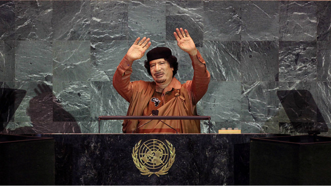 Gaddafi at UN