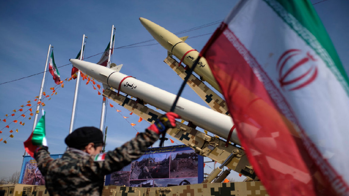 Iranian flags and missiles[GETTY]
