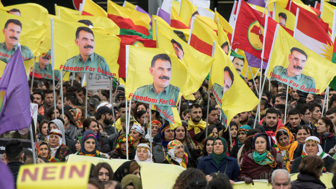 Kurdish rally Frankfurt [DPA]