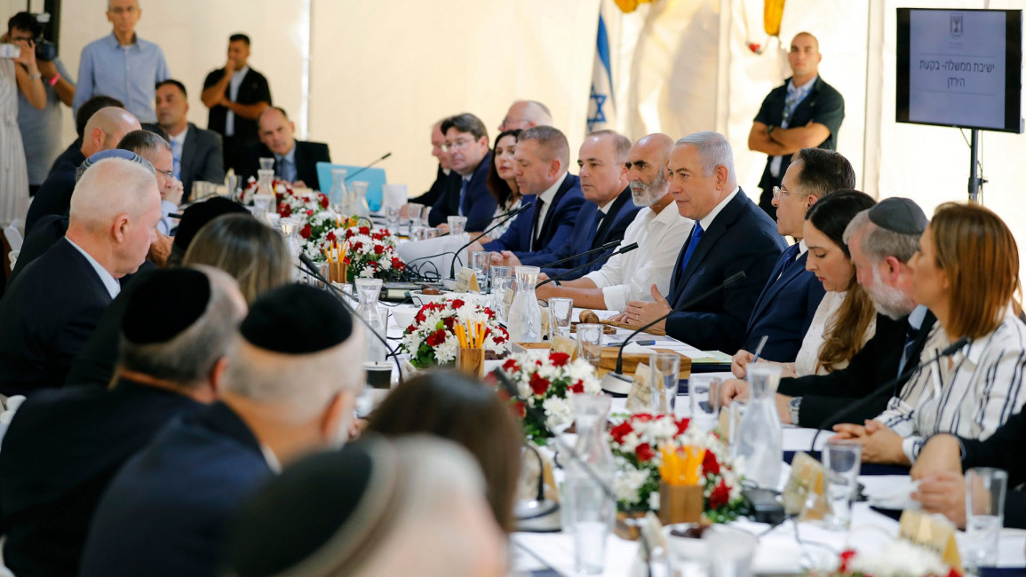 netanyahu cabinet meeting jordan valley getty