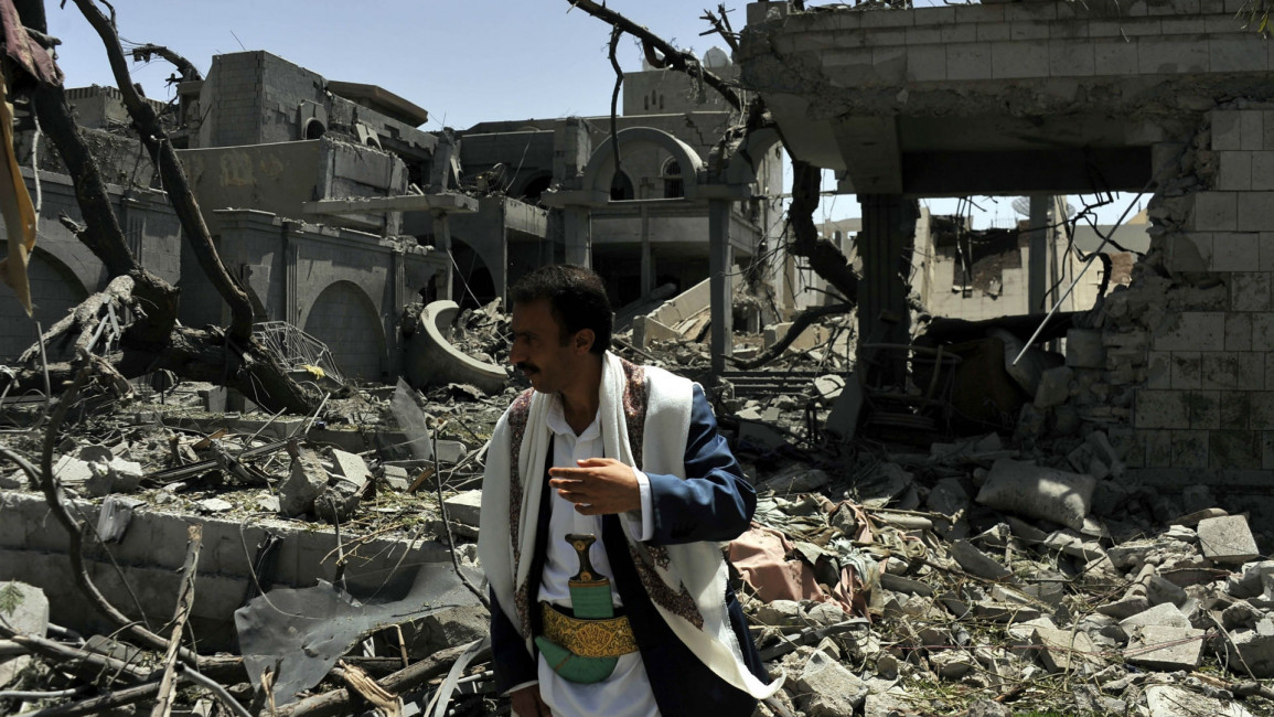Yemen Saleh House Sanaa Airstrikes Saudi Anadolu