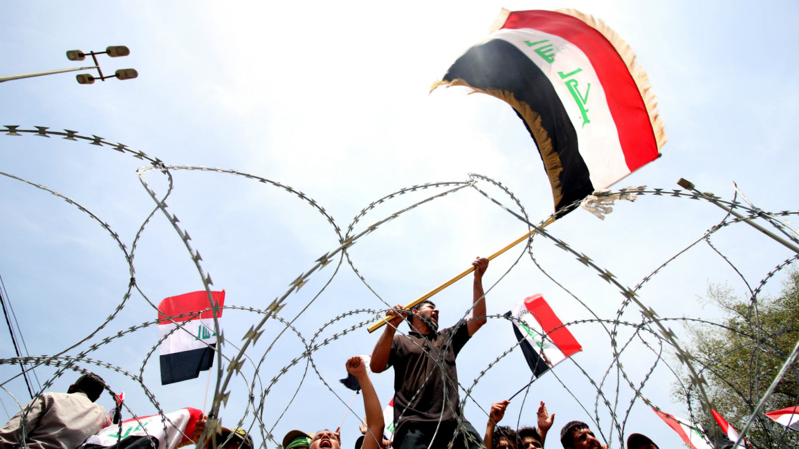 Supporters of Moqtada al-Sadr protest in Iraq [Getty]