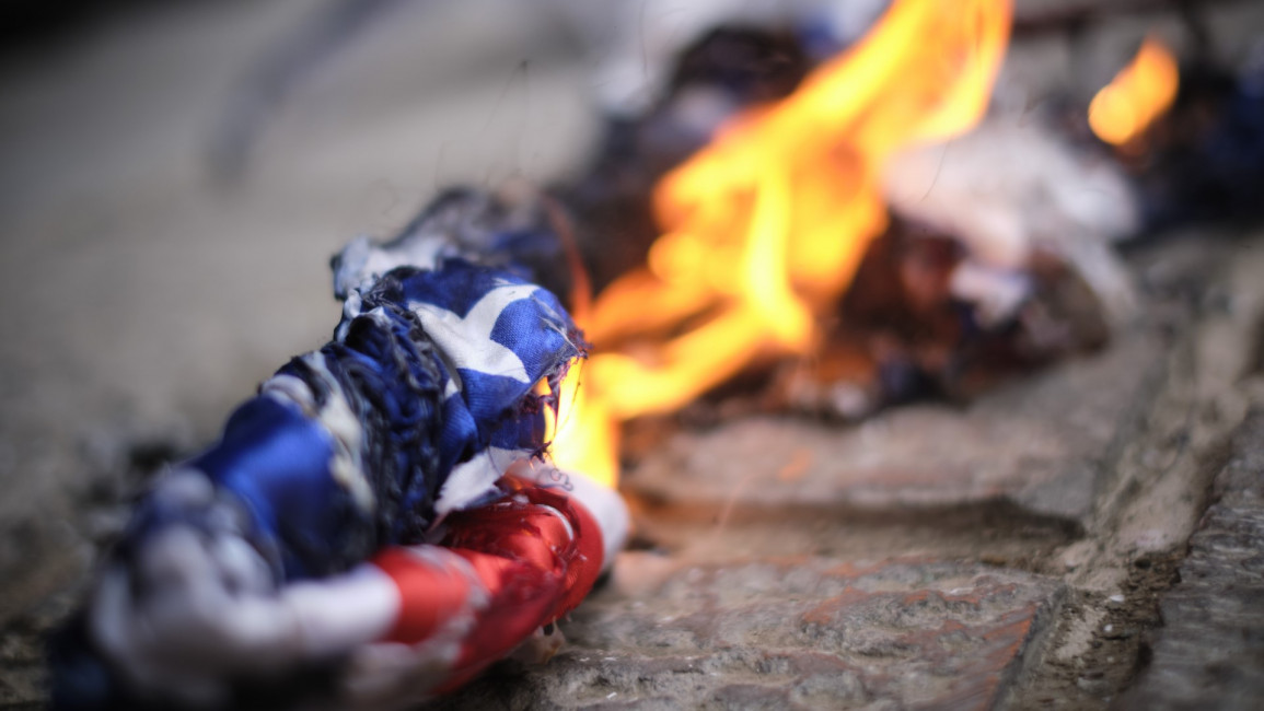 Iran burn USA flag [NurPhoto/Getty]