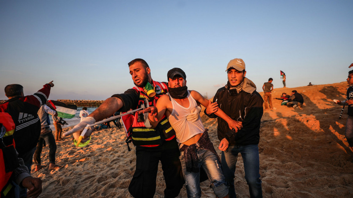 Gaza beach protest (Getty)