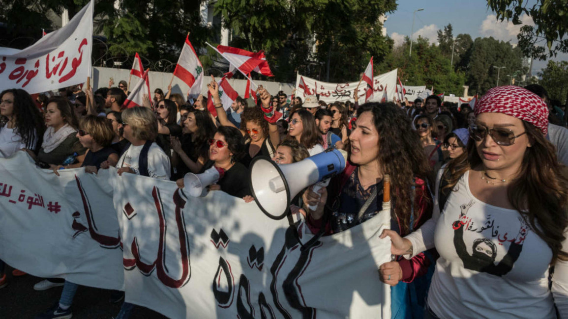 Women protest Beirut - Getty