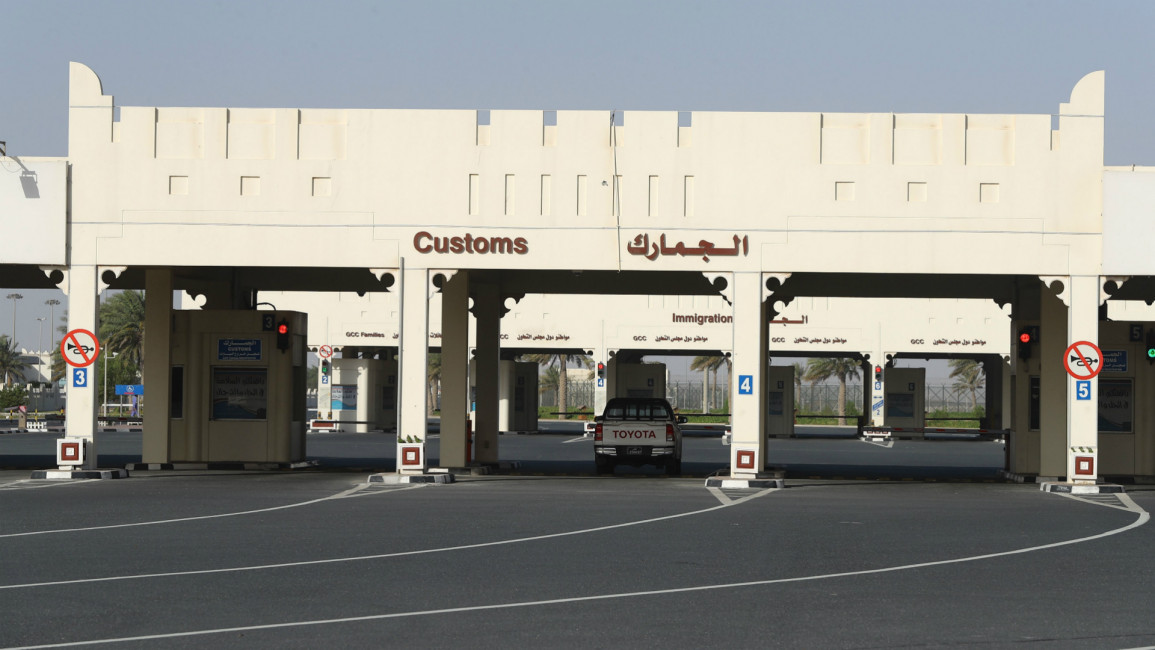 Saudi Qatar border crossing -- AFP