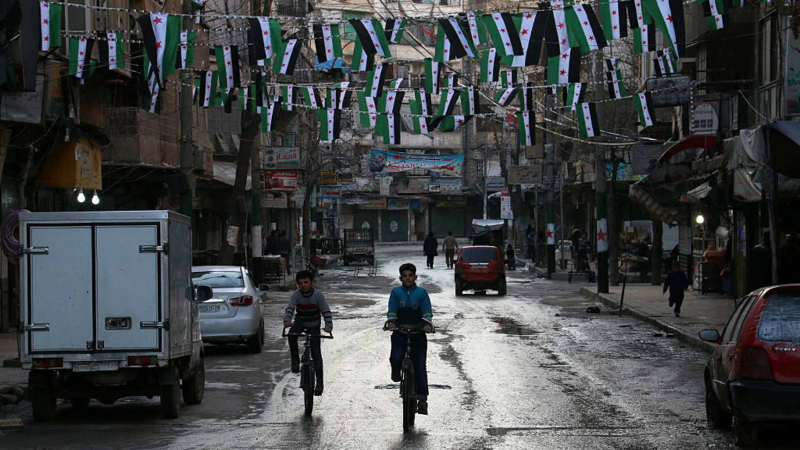 Pre- Baath Syrian flag - AFP