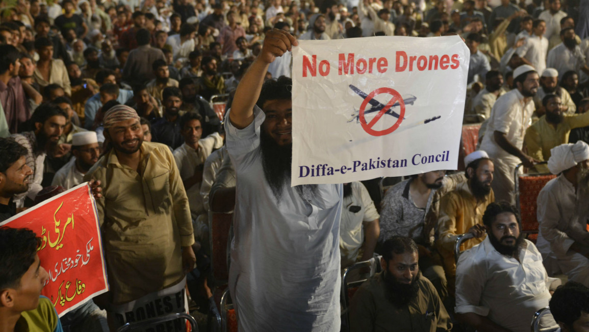 Pakistan anti drone protest AFP