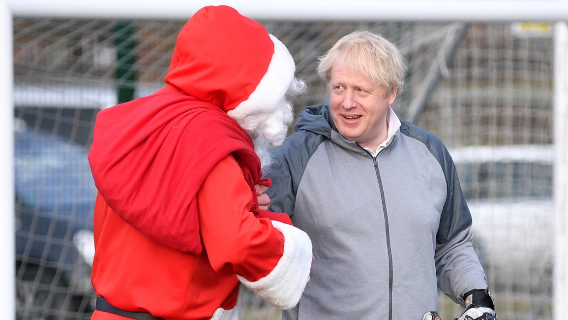 Boris and Santa - Getty