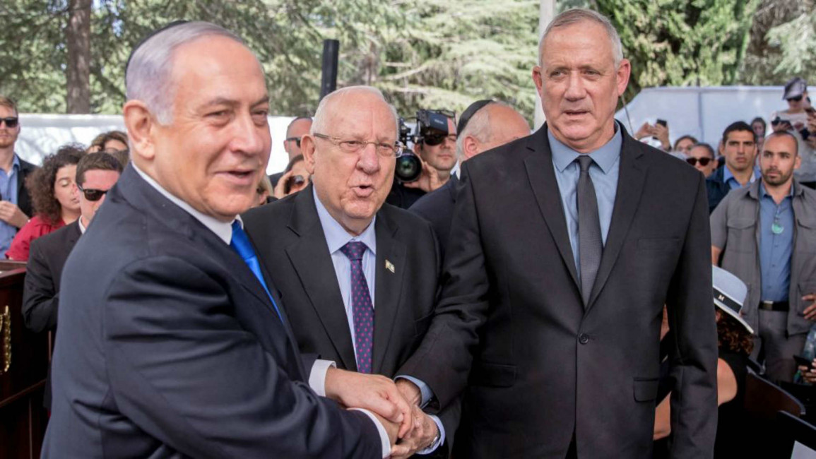 Netanyahu, Gantz, Rivlin - AFP