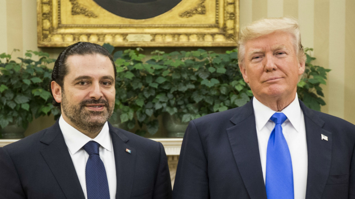 Trump and Hariri GETTY