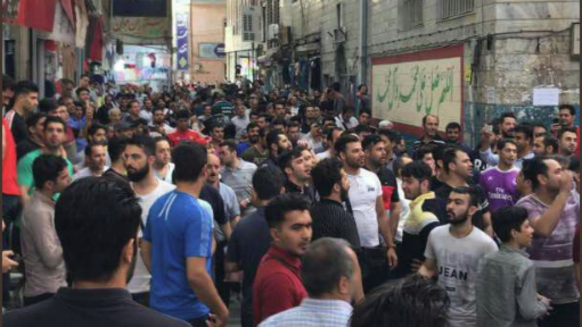 Iran bazaar protests - Twitter