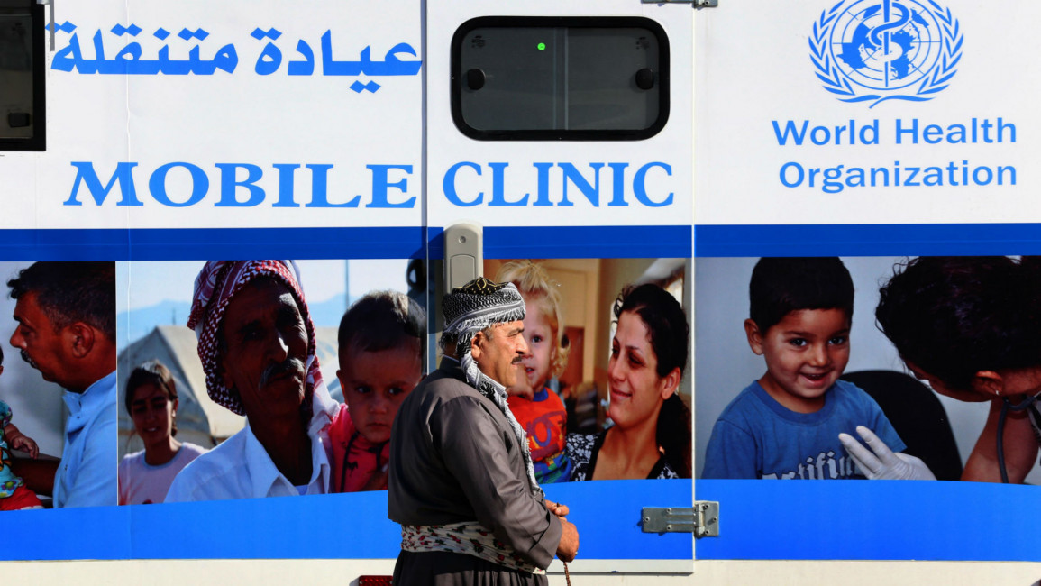 WHO Iraq mobile health centre AFP