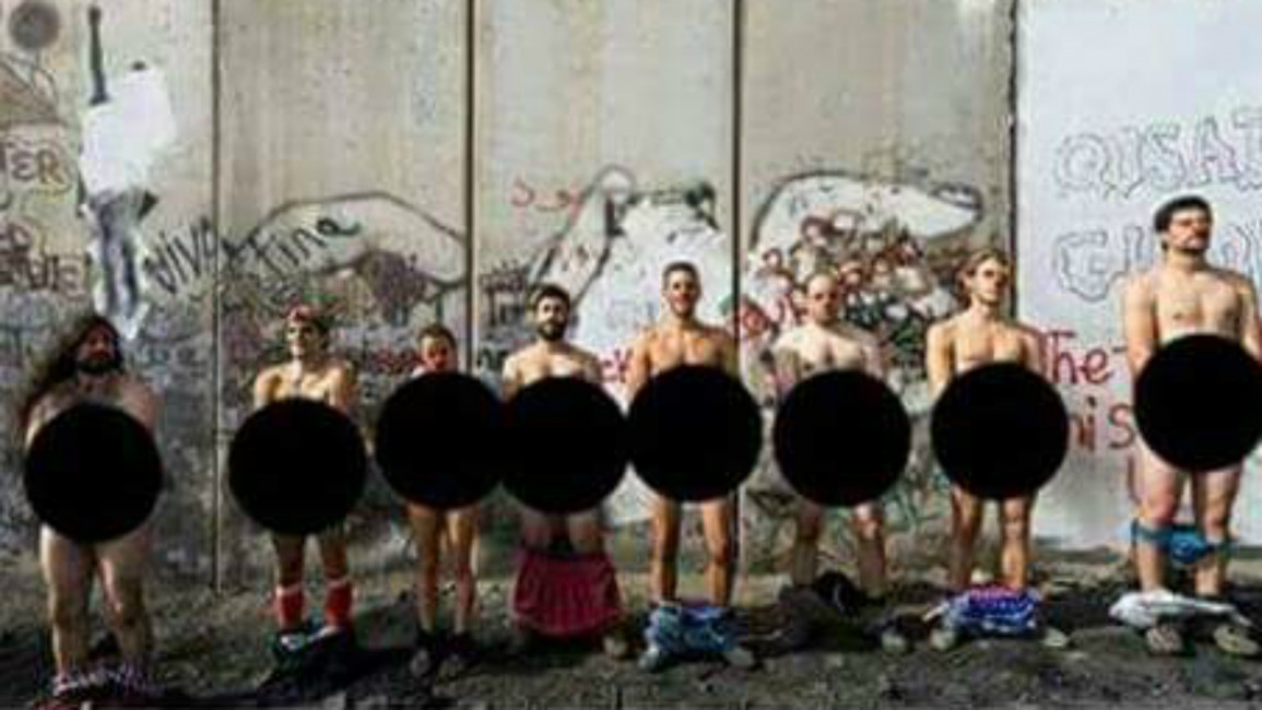 naked protest west bank