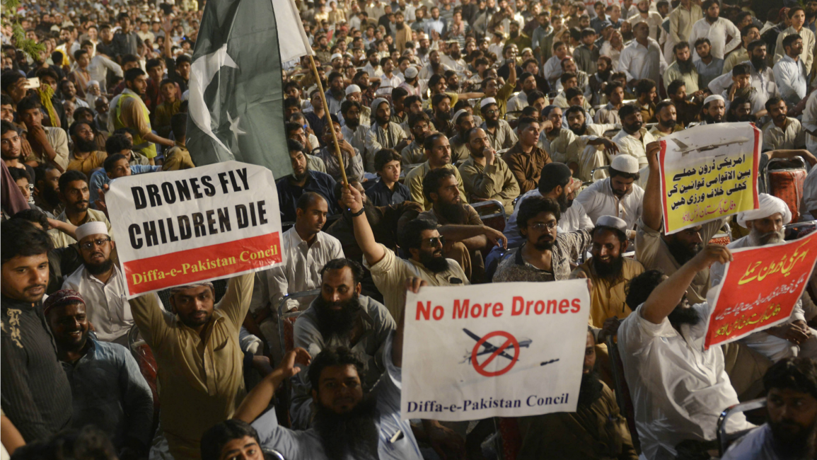 Pakistan protest drone - Getty