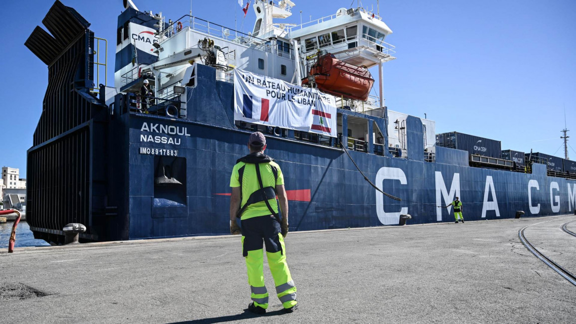 France lebanon aid ship - Getty