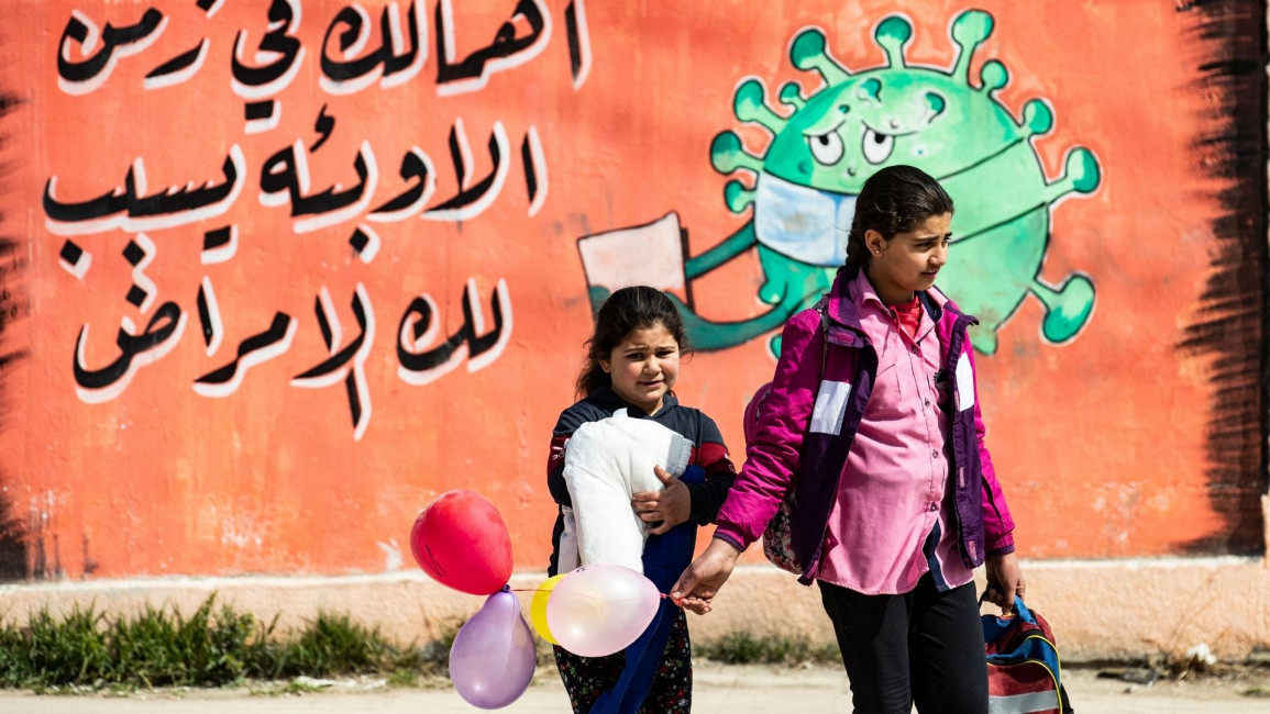 Syria schoolchilden [AFP]