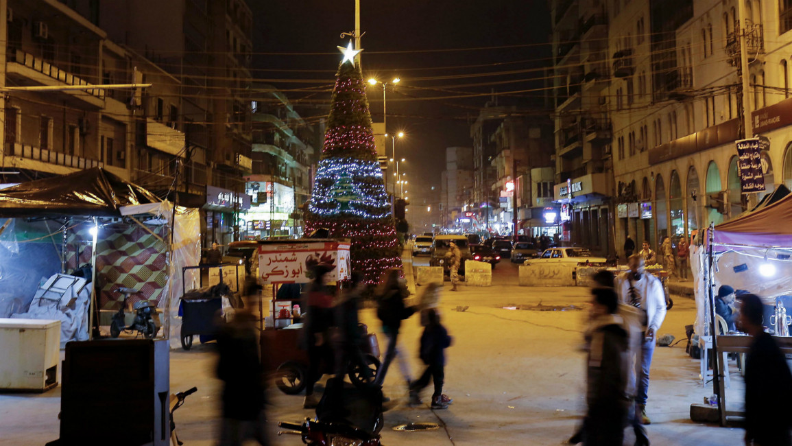 Tripoli christmas tree lebanon -- afp
