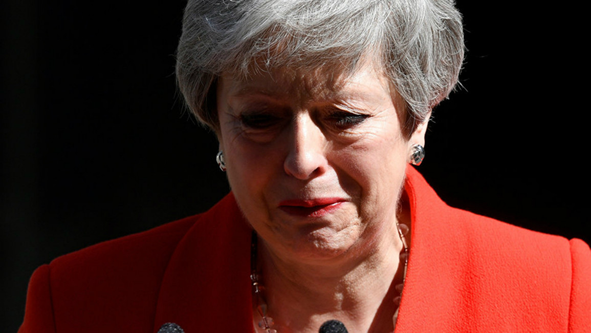 Theresa May cries