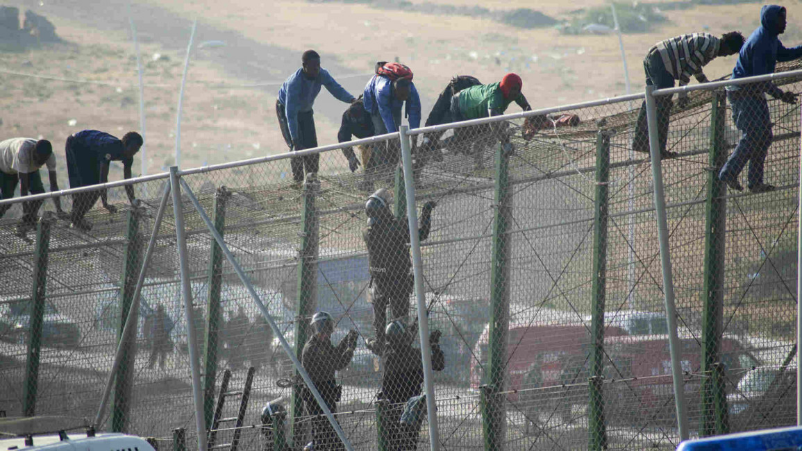 migrants storm melilla - Getty